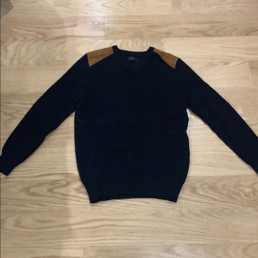 Navy sweater with shoulder pads